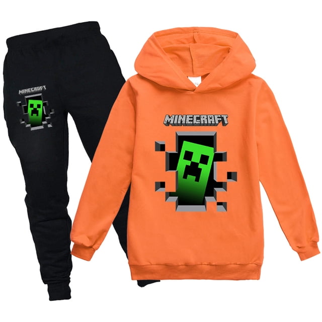 Minecraft sudadera infantil confeccionada con capucha + pantalón conjunto de 2 piezas PH2088A