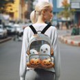 thumbnail image 7 of JIALIOU Mini Backpack Purse for Women Quilted Casual Daypack Small Travel Shoulder Bag, Cute Ghosts Play with Pumpkin, 7 of 7