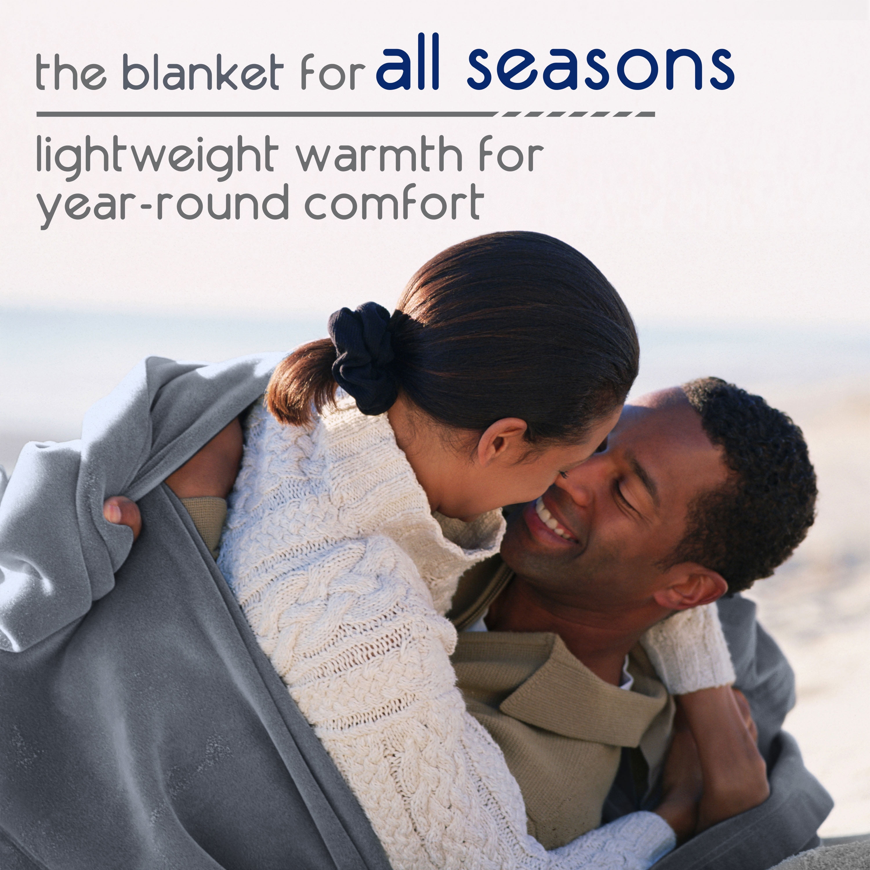 Soft All-Season Fleece Throw Blanket – Cozy Layering Bed Blanket – Full/Queen Size – Grey