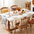 thumbnail image 3 of Coastal Thanksgiving Table Runner - 60 Inch Long Fall Blue Pumpkins Sea Turtle Coral Cotton and Linen Blended Dress Scarves Farmhouse Table Runner for Kitchen Dining, Coffee Table, 13" x 60", 3 of 8