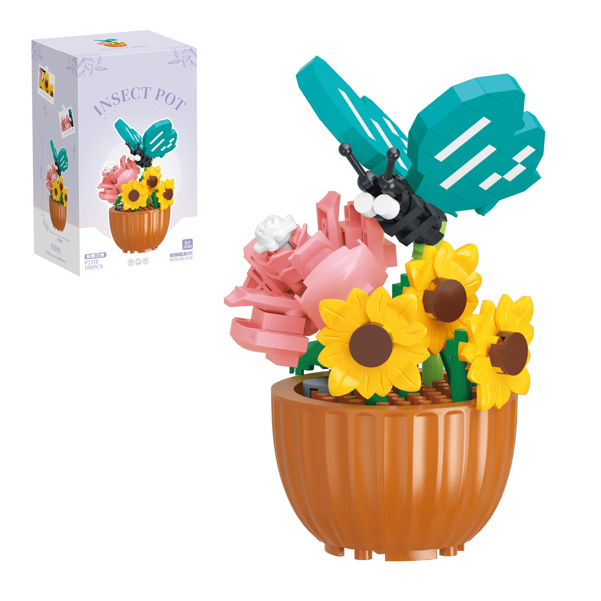 NAYIHOOP Bee Flowers Bouquet Building Sets Animals for Adults