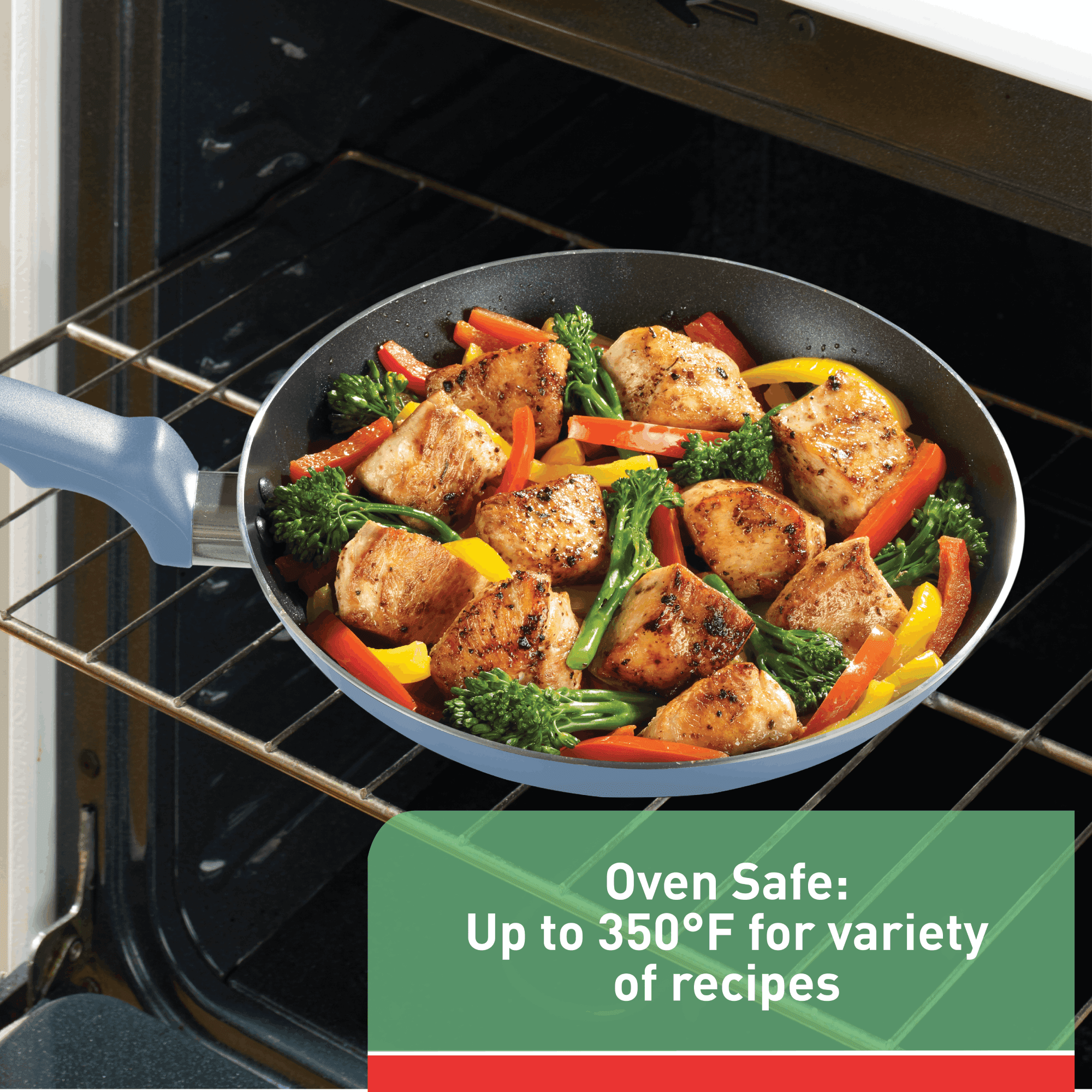 T-fal Kitchen Solutions, 22 Piece Non-Stick Pots and Pans Cookware Set, Ocean Blue