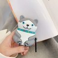 thumbnail image 2 of 3D Cute Sitting Collar Husky Design Airpods Case Creative Lucky Dog Wireless Earphone Soft Silicone Anti-Scratch Shockproof Protector For Airpods Pro With Carabiner, 2 of 8
