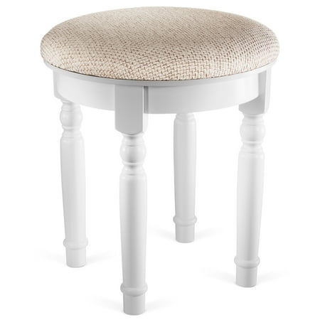 Fineboard Round Luxury Vanity Stool For Tables Makeup Dressing Piano White Fineboard Round Luxury Vanity Stool For Tables Makeup Dressing Piano White