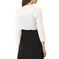 thumbnail image 3 of Unique Bargains Women's Open Front Drape 3/4 Sleeve Bolero Shrug Crop Cardigan XS White, 3 of 6