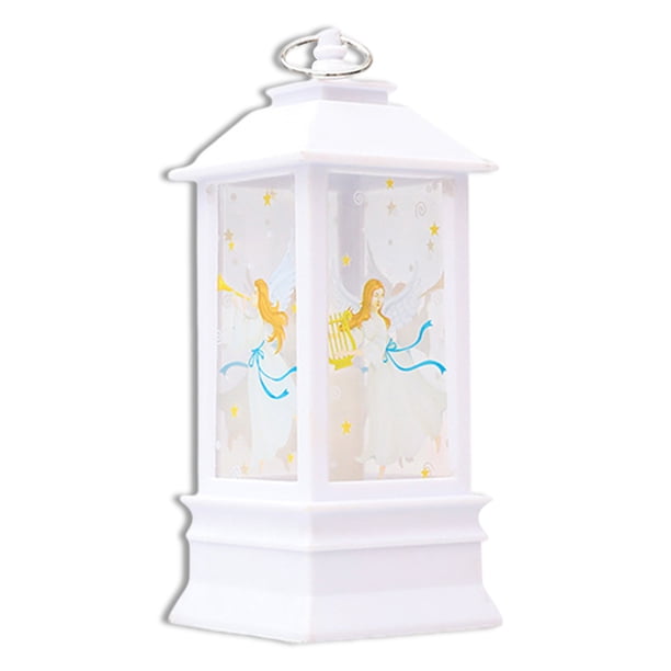 Linterna navideña Vintage para exteriores, luz de vela, lámpara LED colgante de mesa, decoración, estilo ángel, blanco Inevent HA008322-07