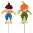 thumbnail image 3 of Northlight Boy and Girl Fall Harvest Scarecrow Crafting Picks - 18" - Set of 2, 3 of 5