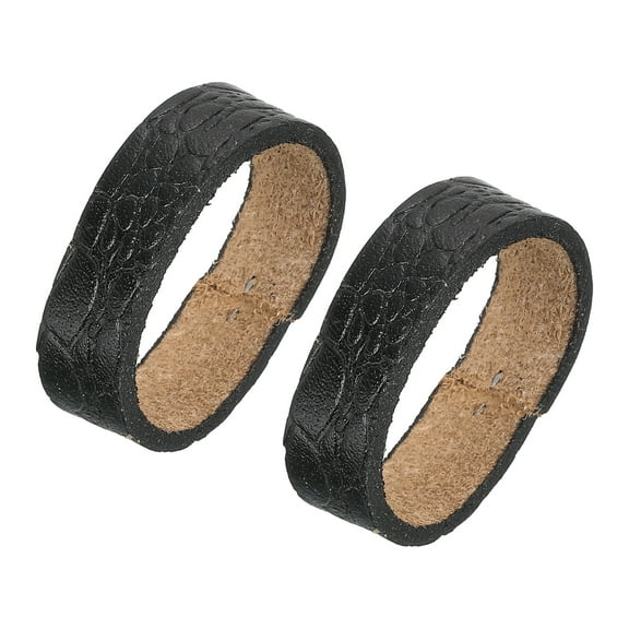 2Pack Leather Belt Loop Keepers, Fits 3.8cm Width Belt Strap Buckles (Black)