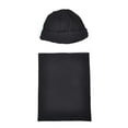 thumbnail image 2 of Solid Black Men's Scarf & Hat Set, 2 of 2