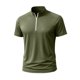 thumbnail image 4 of pstuiky camisetas de hombre, Camiseta deportiva de verano para hombre, de color liso, ajustada, con cremallera, de manga corta y cuello alto camisas casuales para hombre s, 4 of 5