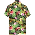 thumbnail image 2 of LA LEELA Men's Hawaiian Shirts Short Sleeve Button Down Shirt Floral Shirt Men Casual Beach Vacation Hawaii Shirts for Men Funny XL Leafy Garden, Black, 2 of 7