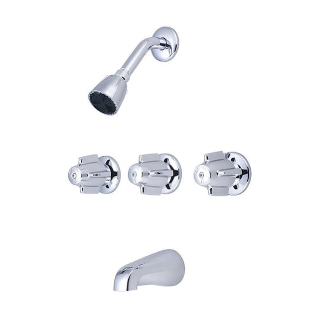 Central Brass 80971-Z Three Handle Tub & Shower Set - Polished Chrome