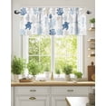 thumbnail image 4 of Blue Grey Coastal Kitchen Valances for Windows Ocean Animals Pattern Valance Curtains&nbsp; for Kitchen /Living Room/Bedroom/ Bathroom Decor, 42"x12 " ,Rod Pocket 1 Panel,, 4 of 7