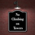 thumbnail image 2 of No Climbing on Towers BLACK Aluminum Composite Sign 20''x24'', 2 of 9