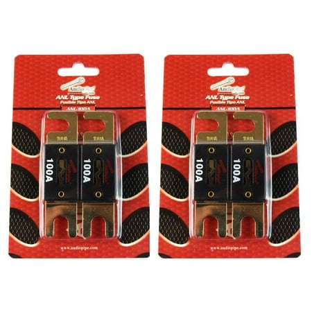 100 Amp ANL Fuses Gold Plated AudioPipe Blister 4 Pack Fuses Car Audio