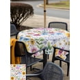 thumbnail image 5 of Outdoor Tablecloth with Umbrella Hole for Patio/Picnic/Party/Camping, Sunflower Waterproof Table Cloth Square Cover Washable, Colorful Flowers Summer Botanical Watercolor (54"x 54"), 5 of 8