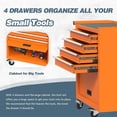 thumbnail image 4 of Aukfa Tool Box, 24.5 in Steel Rolling Tool Chest & Cabinet On Wheels for Garage, 4-Drawer, Orange, 4 of 10