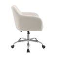 thumbnail image 4 of Linon Rylen Mid Back Task Chair with Adjustable Height and Swivel, Silver/White Sherpa, 4 of 15