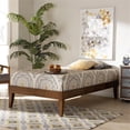thumbnail image 5 of Bowery Hill Mid-Century Twin Size Walnut Finished Platform Bed Frame, 5 of 7