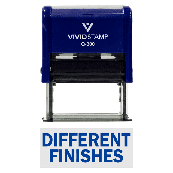 Vivid Stamp DIFFERENT FINISHES Self-Inking Office Rubber Stamp (Blue) - Large