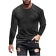thumbnail image 2 of Blusas y camisas de manga larga con cuello redondo para hombre, blusa informal de manga larga con cuello redondo y estampado de rayas, blusa de poliéster para hombre, 2 of 5