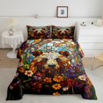 thumbnail image 2 of Erosebridal Bear Print Bedding King Comforter Set, Colorful Floral Flower Down Comforter, Reversible 3 Pieces, 2 of 7