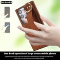 thumbnail image 2 of Allytechgroup Galaxy S24 Ultra Case with Keychain, Luxury Girly PU Leather Back Cover Bracket Stand Shockproof Bumper Drop Proof Phone Case Cover for Samsung Galaxy S24 Ultra, Brown, 2 of 8