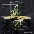 thumbnail image 2 of K-KED Gold plated Rings Leaves Cut Cubic Zircon Women Wedding Delicate Jewelry Gift Sz 6-10-9, 2 of 6