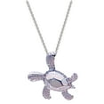 thumbnail image 2 of Clearance! EQWLJWE 925 Sterling Silver Created Blue Opal Sea Turtle Pendant Necklace 18, Birthstone Health and Longevity Gift Jewelry for Women, 2 of 5