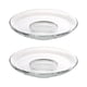 thumbnail image 1 of Platos de vidrio transparente para el hogar, juego de platos pequeños para aperitivos, platillos de té resistentes al calor, vajilla de mesa (3,54 pulgadas), 2 uds., 1 of 5