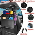 thumbnail image 2 of Noaman 2025 UPDATED 2 Pack Car Seat Organizer for Backseat with Storage Pockets, Multipurpose Hanging Trash Bag & Organizer - Premium PU Leather, Large Capacity 2.14 Gallon, Black, 2 of 7