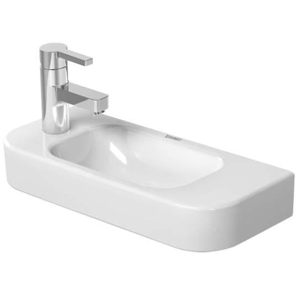 Duravit 071150-1Hole-L Happy D.2 19-5/8" Specialty Ceramic Wall Mounted Bathroom Sink And