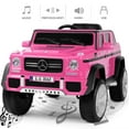 thumbnail image 5 of JOYLDIAS 12V Mercedes-Benz G650S Kids Ride On Car Electric Toy w/Remote Control, 3 Speeds, LED Lights, Bluetooth, Music(Pink), 5 of 20