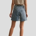thumbnail image 5 of WAYUTE Women Shorts Summer Shorts High Waist Straight Leg Denim Shorts with Belt Tie Casual Vacation Travel Everyday Wear Comfortable Stretchy Pocket, 5 of 6