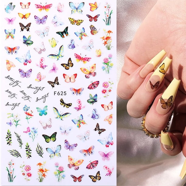 1 Uds. 3D láser corazón letra pegatina para uñas decoración de uñas flor estrella accesorios para uñas calcomanías pegatinas suministros para uñas piezas para uñas Dengxun unisex