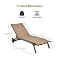 thumbnail image 4 of Costway Patio Lounge Chair Chaise Adjustable Back Recliner Garden W/Wheel Brown, 4 of 7