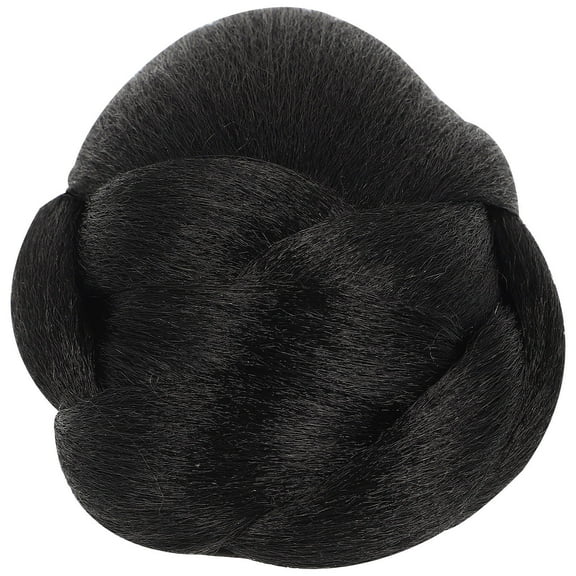 FRCOLOR High Temperature Fiber Hair Bun Wig for Styling Black Easy to Use Add Volume Perfect for Weddings 6.5 Inches