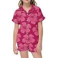 thumbnail image 1 of Ensemble de Pyjama en Satin pour Garçon Imprimé Manches Courtes Ensemble de Pyjama pour Filles à Boutons Ensemble de Pyjama Classique Pyjama Mignon pour Filles Garçons Mode Filles, 1 of 5