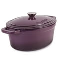 thumbnail image 2 of BergHOFF Neo 5pc Cast Iron Oval Dutch Oven Set with 10" Fry Pan, 5qt. & 8qt., Purple, 2 of 10