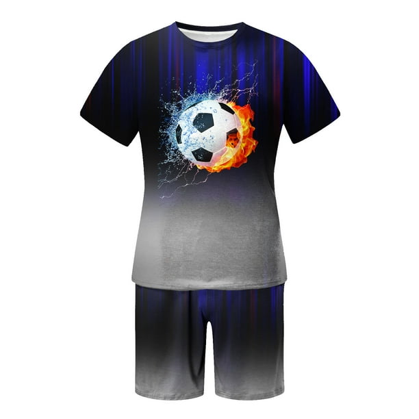 Traje de pantalones de playa cortos T para hombres casuales con impresión digital en color 3D Fridja fhjkhfk461167