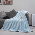 thumbnail image 5 of Mellowdy Extra Thick Hearty Plush Blanket - 500GSM Twin/Full Warm Blanket for Winter, Fall, Couch, Bed (Light Blue, 60x80 inches), 5 of 9