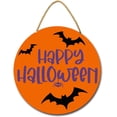 thumbnail image 1 of Letrero de feliz Halloween para puerta de entrada, murciélago, decoración de Halloween para puerta de entrada, letrero de Halloween, decoración de pared de Halloween, placa para puerta, fiesta, patio,, 1 of 6