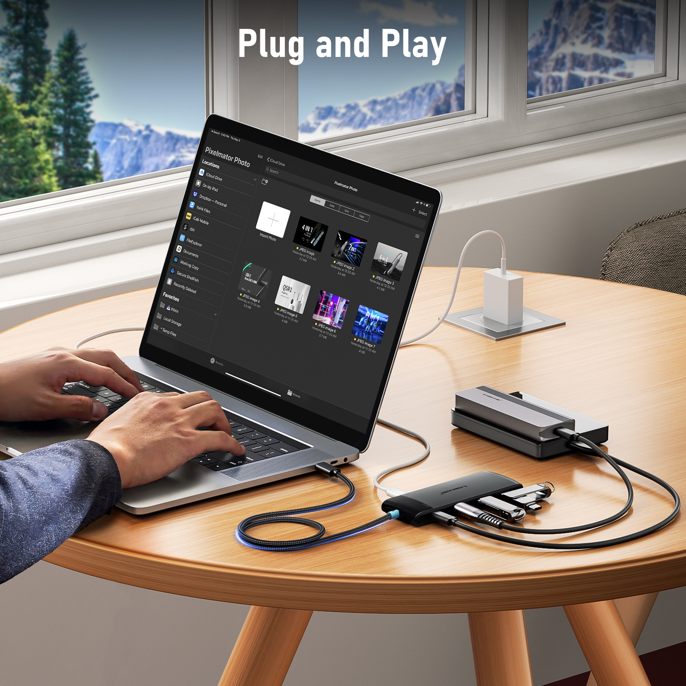 Lemorele 5-in-1 USB C Hub, 4 USB Type-A 3.2 Gen 2  10Gbps, USB Adapter Plug and Play,60CM Cable Length
