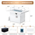 thumbnail image 4 of RADIATA 43" Aluminum Propane Fire Pit Table, 60,000 BTU Outdoor Gas Firepit, Rectangle CSA-Certified Patio Fireplace with Wind Guard & Glass Rocks, Rust-Proof White Fire Table for Deck Poolside, 4 of 8