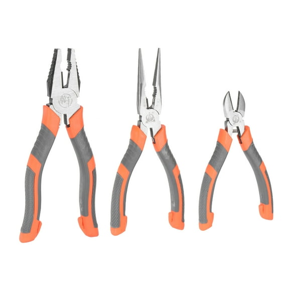 3Pcs Pliers Set with 8" Linesman Pliers, 8" Needle Nose Pliers, 6" Diagonal Cutting Pliers