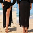 thumbnail image 3 of Summer Women's Tassel Trim Sarong Wrap Skirt, Lightweight Boho Beach Cover Up Pareo, 3 of 5