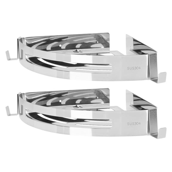 WHAMVOX Bathroom Corner Shower Rack in Silver for Home Made of Stainless Steel with Strong LoadBearing Capacity 2pcs