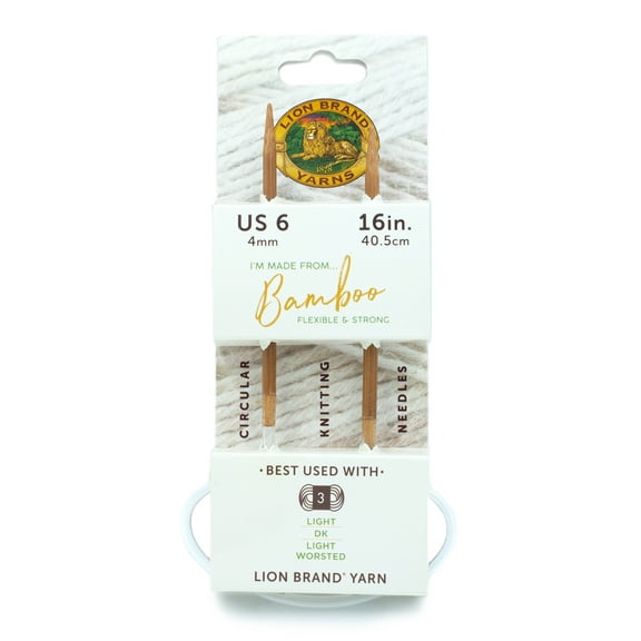 Lion Brand Yarn Bamboo Circular Knitting Needle 16" Size 6 1 Set