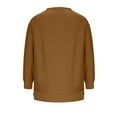 thumbnail image 3 of Women's Oversized Crewneck Sweatshirts with Side Zipper Split Long Sleeve Plain Pullover Fall Winter Casual Tops (M, Coffee), 3 of 6