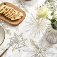 thumbnail image 4 of Christmas Tablecloth 60×60 Inch Round, Simple Snow Stick Figure Washable Table Cover for Party Picnic Dinner Decor, 4 of 6